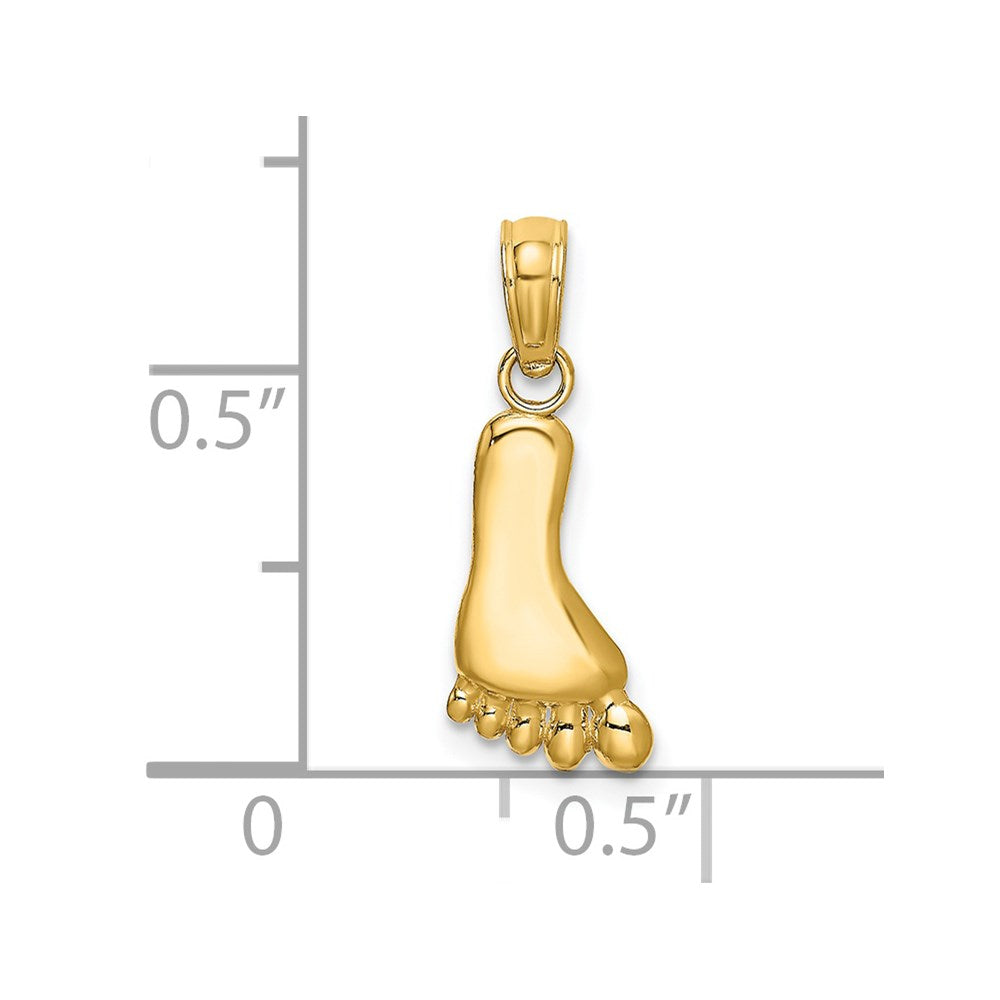14K Yellow Gold Polished Foot Charm