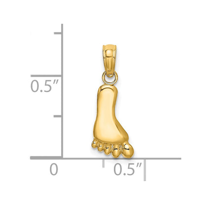 14K Yellow Gold Polished Foot Charm