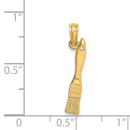 14K Yellow Gold 3-D Paint Brush Charm