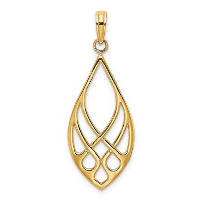 14K Yellow Gold Celtic Knot Teardrop Charm
