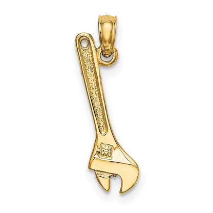 14K Yellow Gold 3-D Adjustable Wrench Charm