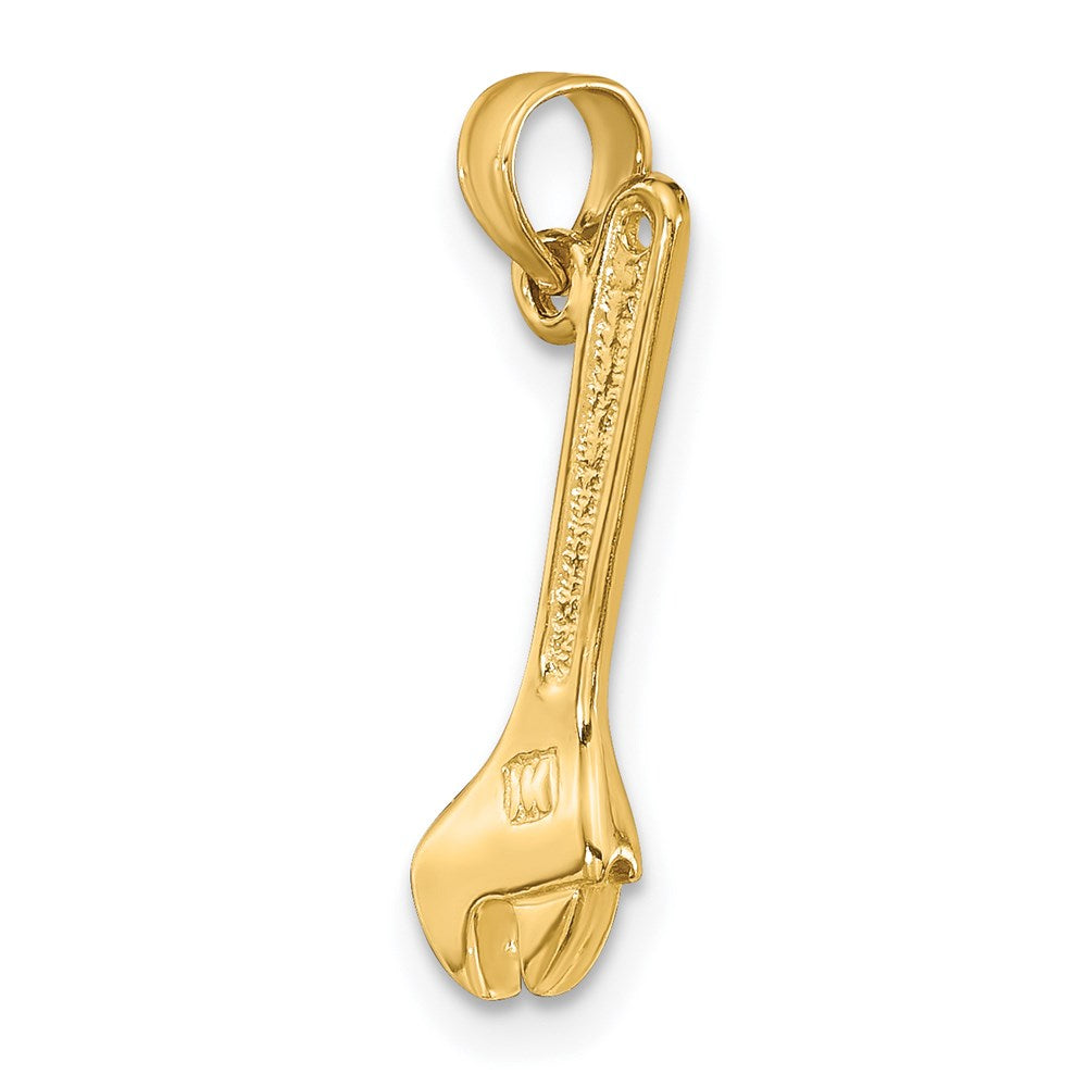 14K Yellow Gold 3-D Adjustable Wrench Charm