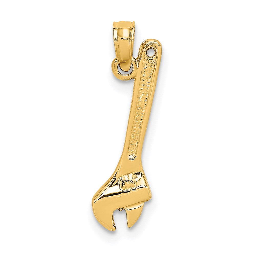 14K Yellow Gold 3-D Adjustable Wrench Charm