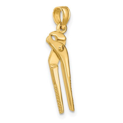 14K Yellow Gold 3-D Moveable Pliers Charm