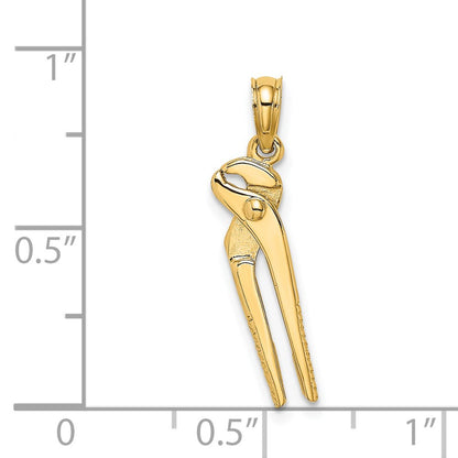 14K Yellow Gold 3-D Moveable Pliers Charm
