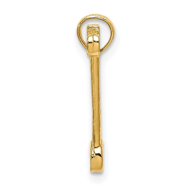 14K Yellow Gold 3-D Double Open-Ended Wrench Charm