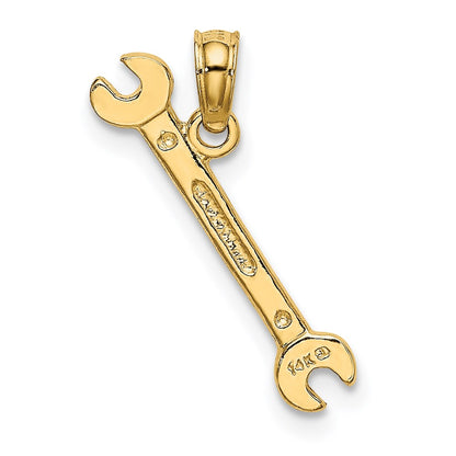 14K Yellow Gold 3-D Double Open-Ended Wrench Charm