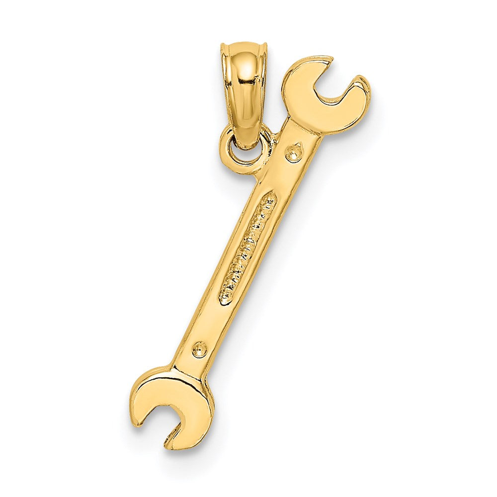 14K Yellow Gold 3-D Double Open-Ended Wrench Charm