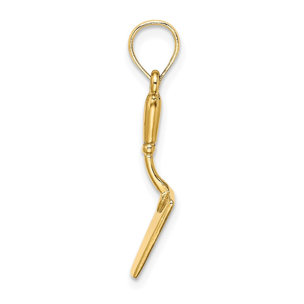 14K Yellow Gold 3-D Concrete Tool Spatula Charm