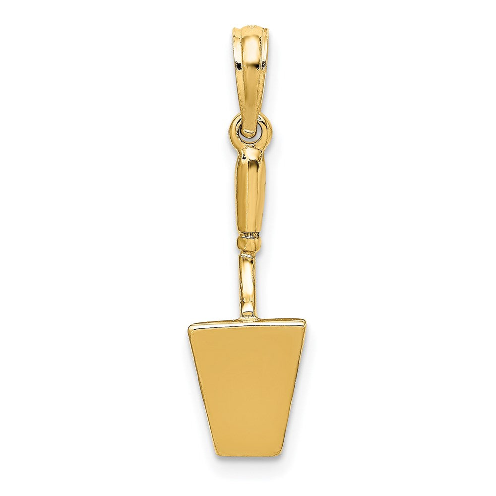 14K Yellow Gold 3-D Concrete Tool Spatula Charm