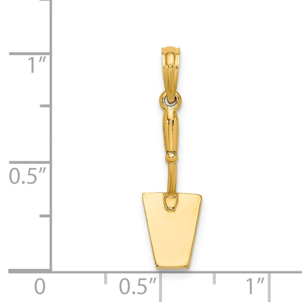 14K Yellow Gold 3-D Concrete Tool Spatula Charm