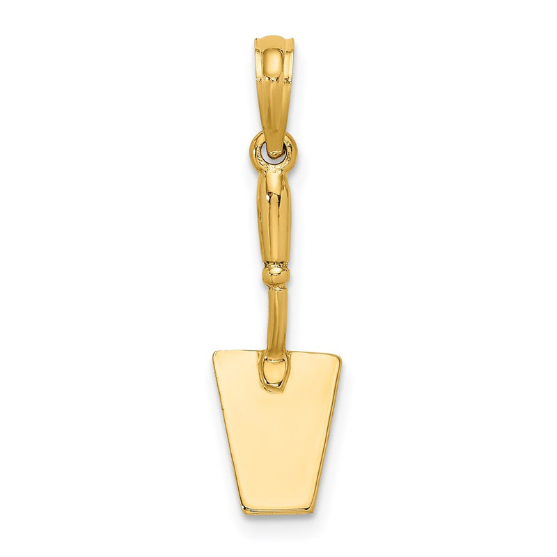14K Yellow Gold 3-D Concrete Tool Spatula Charm