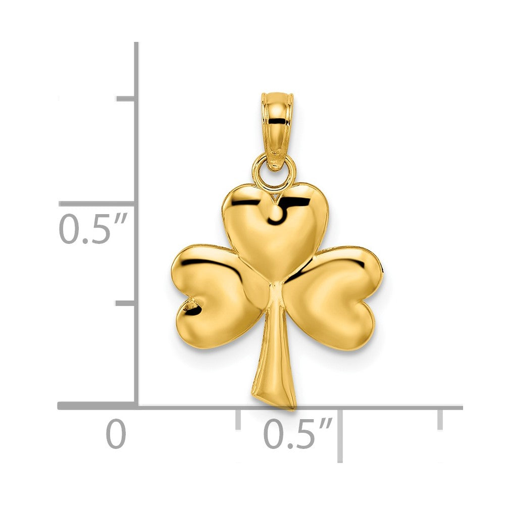 14K Yellow Gold 3-Leaf Clover Charm