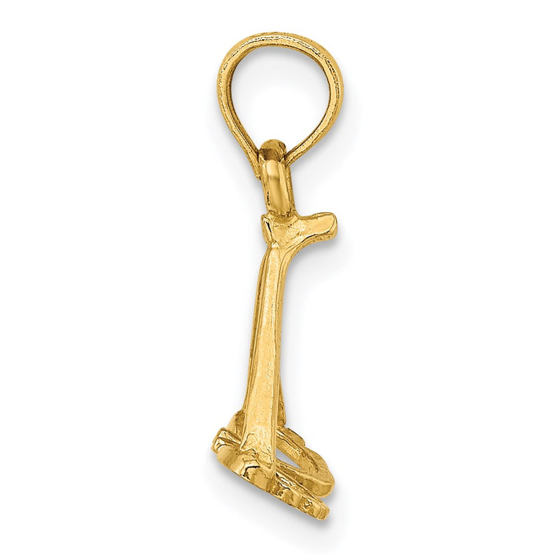 14K Yellow Gold 3-D Polished Butterfly Sunglasses Charm