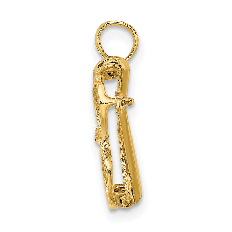 14K Yellow Gold 3-D Moveable Glasses Charm