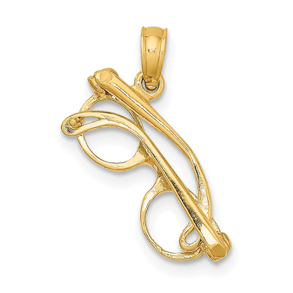 14K Yellow Gold 3-D Moveable Glasses Charm