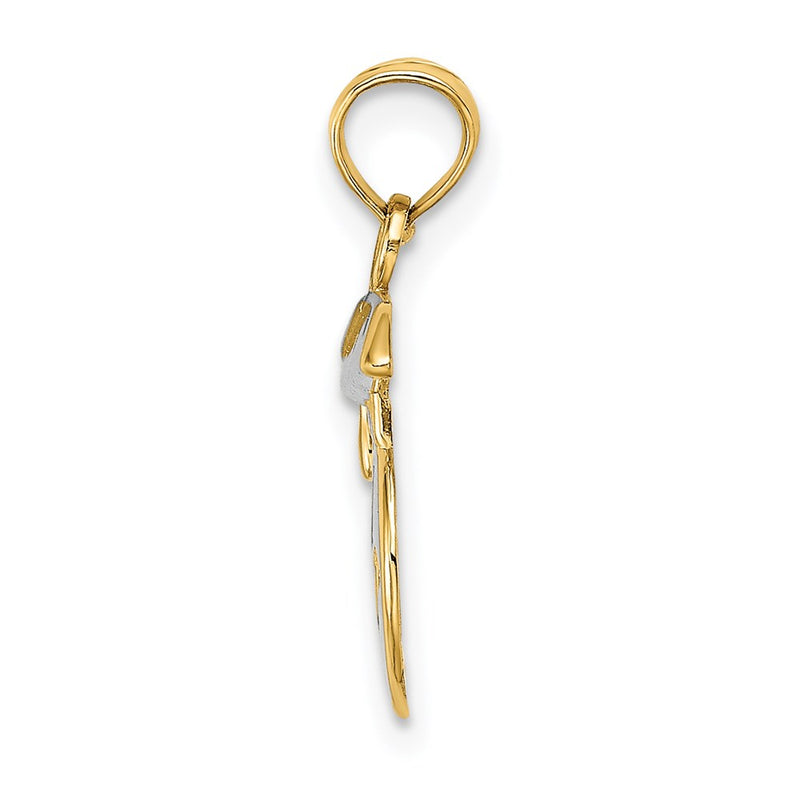14K Yellow Gold Polished Smiley Face W/ Graduation Cap Charm