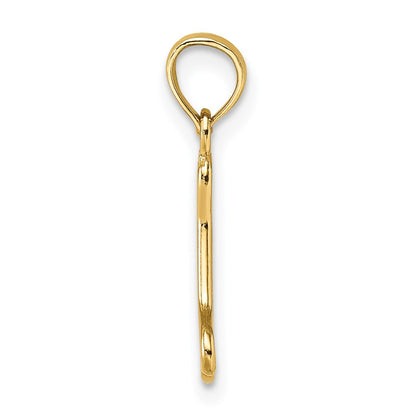 14K Yellow Gold Cut-Out Polished Mini Dog Bone Charm