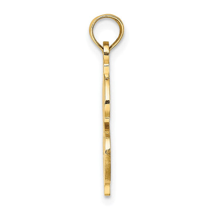 14K Yellow Gold Textured Dollar Sign Charm