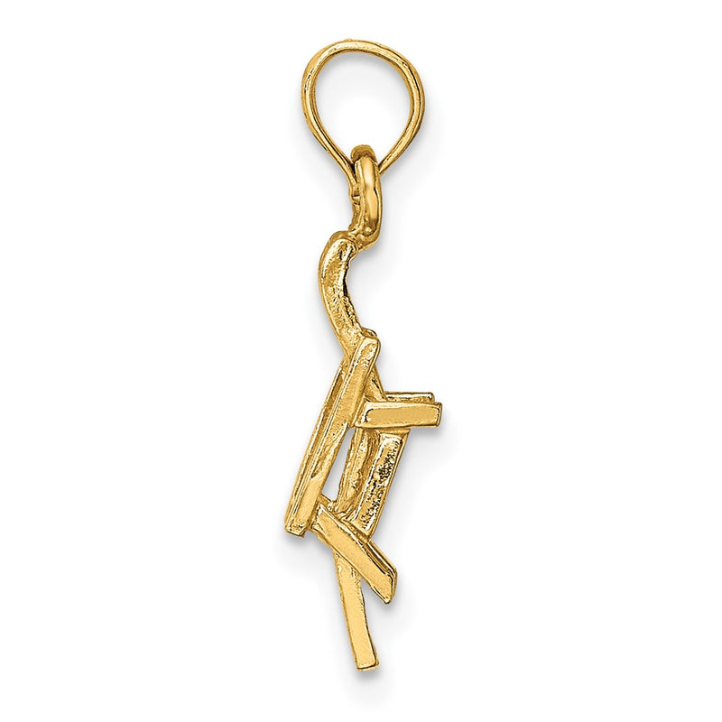 14K Yellow Gold 3-D Lounge Beach Chair Charm