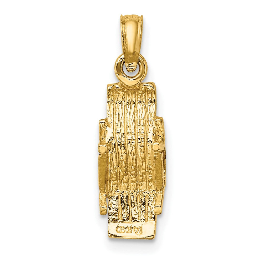 14K Yellow Gold 3-D Lounge Beach Chair Charm