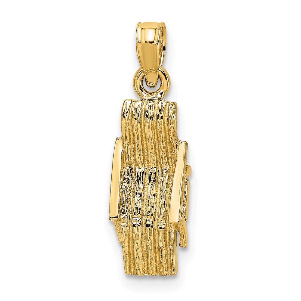 14K Yellow Gold 3-D Lounge Beach Chair Charm