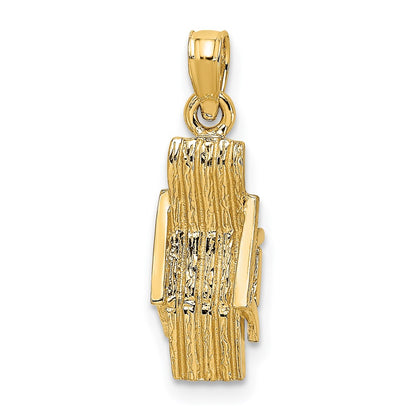 14K Yellow Gold 3-D Lounge Beach Chair Charm