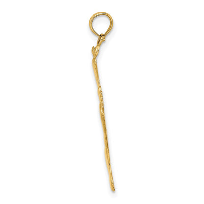 14K Yellow Gold Polished Triple Vertical Feet Charm
