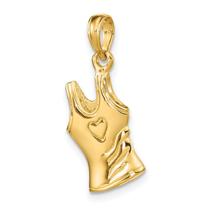 14k Yellow Gold 3-D Tank Top Shirt w/ Heart Charm