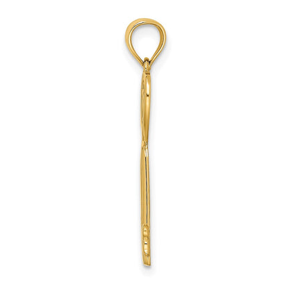 14K Yellow Gold Key W/Heart Sweet 16 Pendant