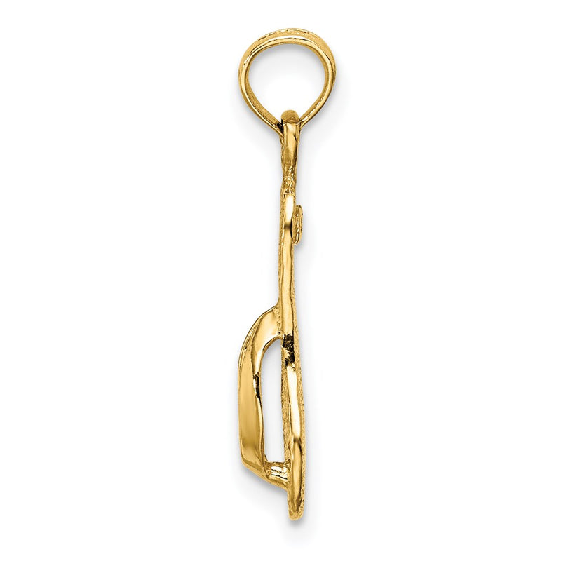 14K Yellow Gold Single Polished Strap Flip-Flop Charm