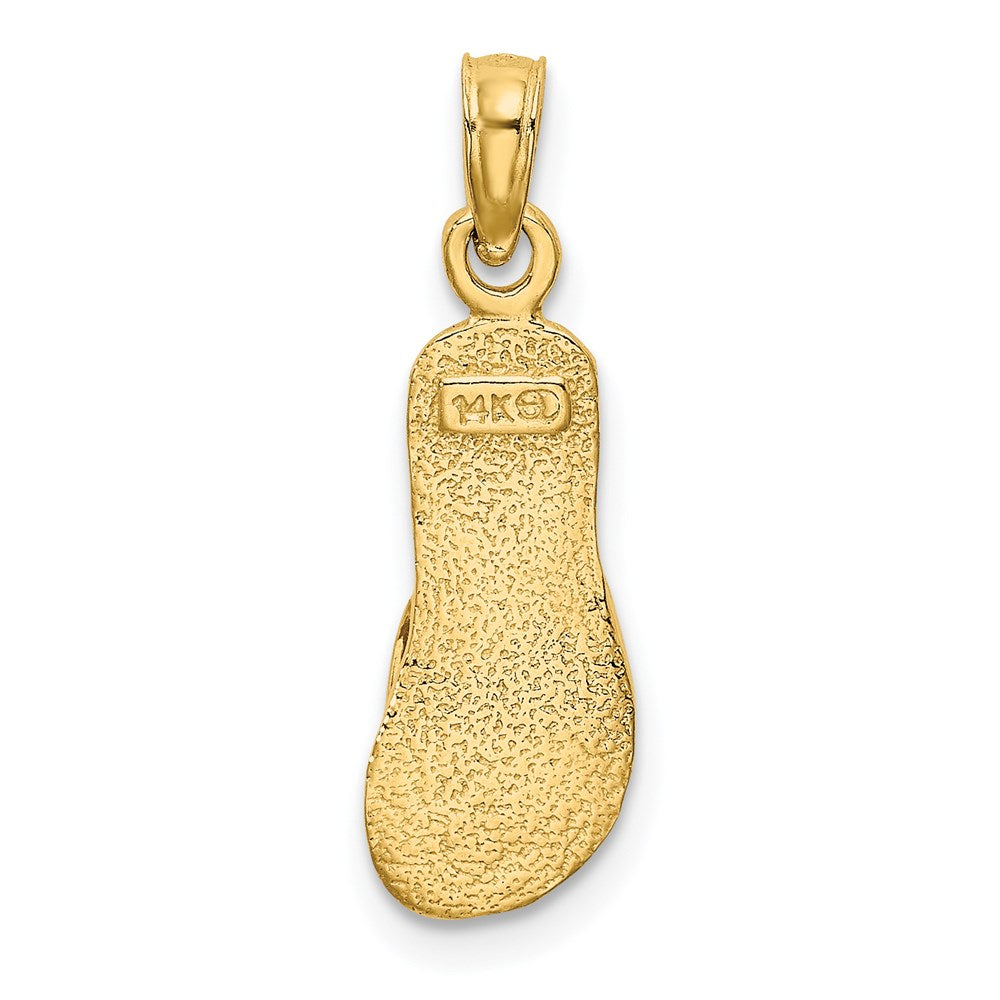 14K Yellow Gold Single Polished Strap Flip-Flop Charm