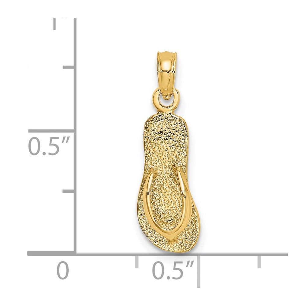 14K Yellow Gold Single Polished Strap Flip-Flop Charm