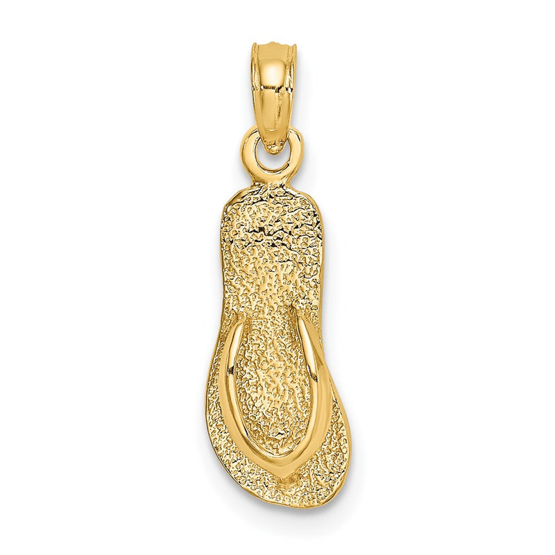 14K Yellow Gold Single Polished Strap Flip-Flop Charm
