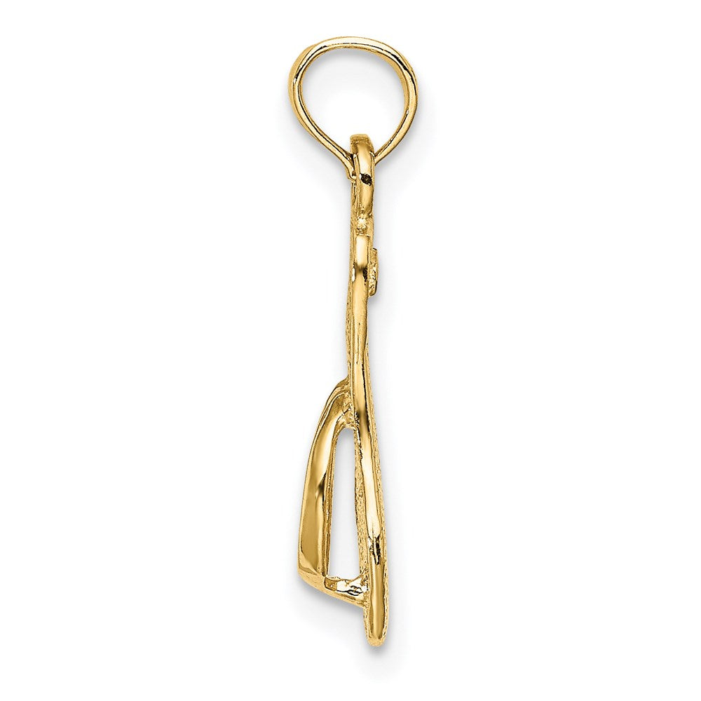 14K Yellow Gold Single Polished Strap Flip-Flop Charm
