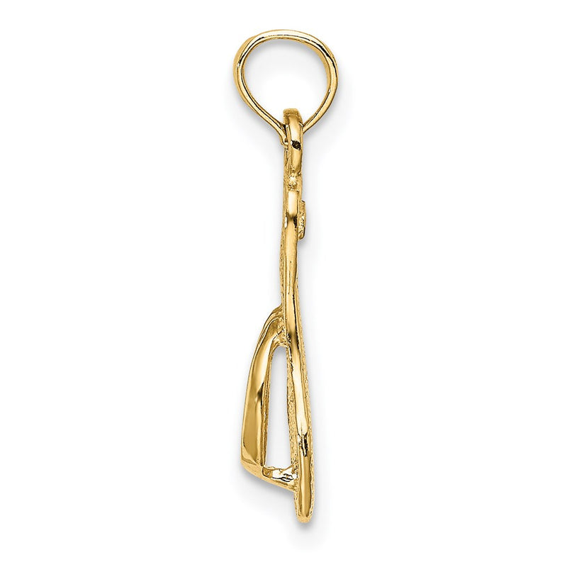 14K Yellow Gold Single Polished Strap Flip-Flop Charm