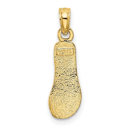 14K Yellow Gold Single Polished Strap Flip-Flop Charm