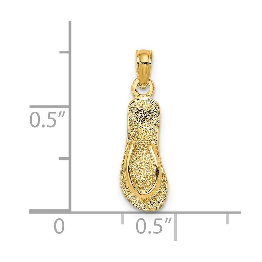 14K Yellow Gold Single Polished Strap Flip-Flop Charm