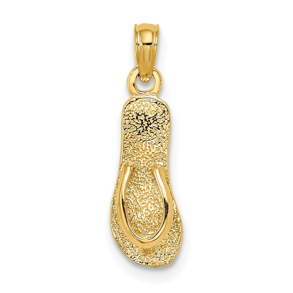 14K Yellow Gold Single Polished Strap Flip-Flop Charm