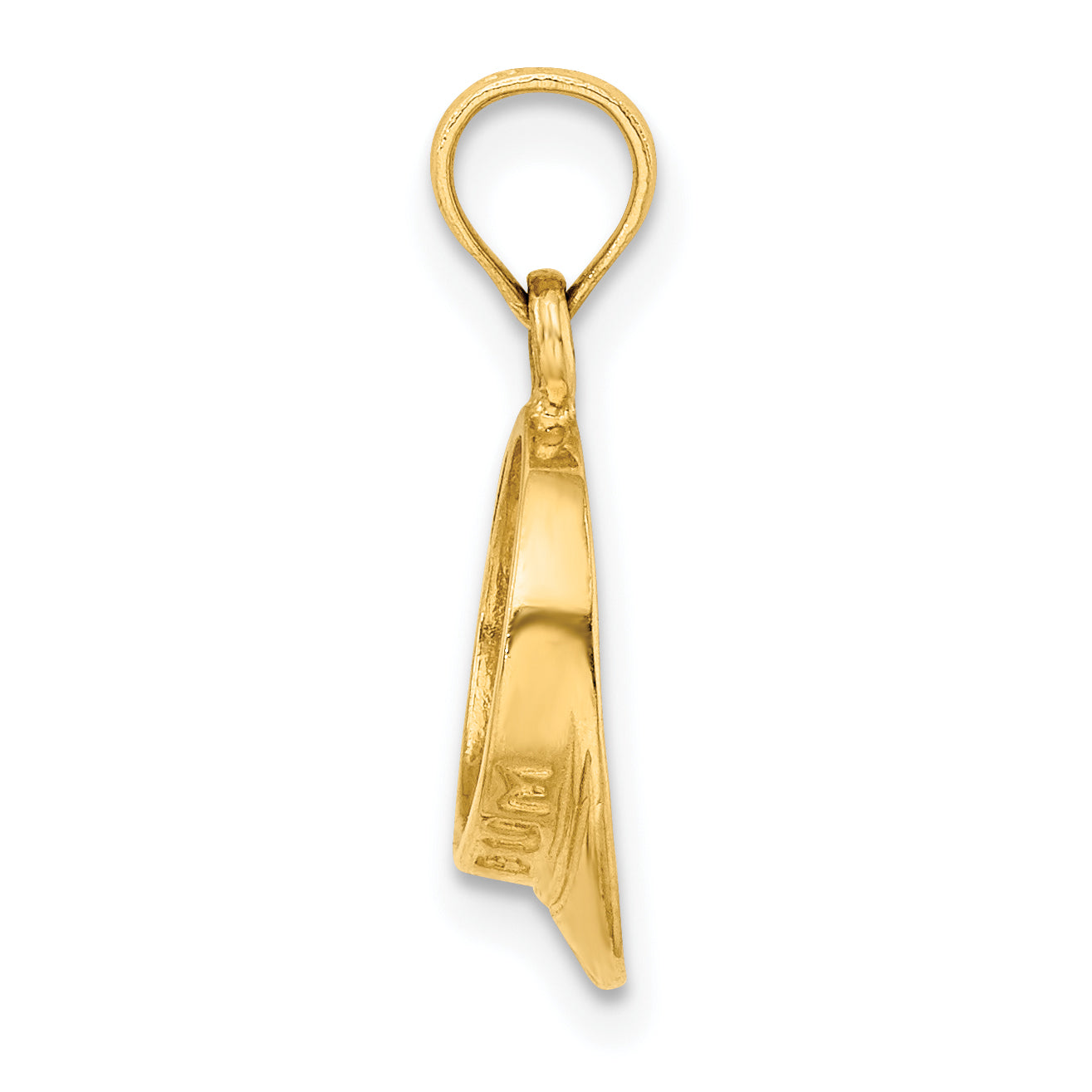 14K Yellow Gold 3-D Polished Beach Bum Sun Visor Charm