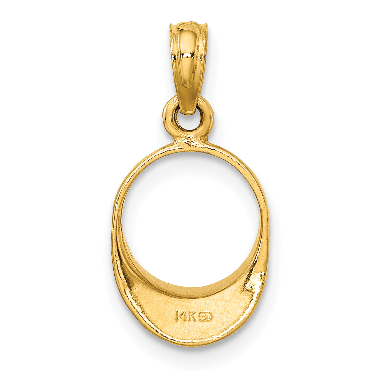 14K Yellow Gold 3-D Polished Beach Bum Sun Visor Charm