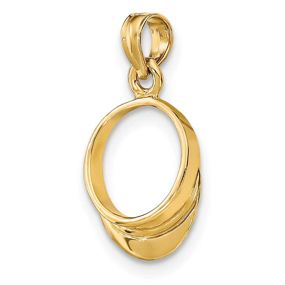 14K Yellow Gold 3-D Polished Beach Bum Sun Visor Charm