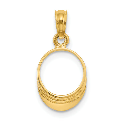 14K Yellow Gold 3-D Polished Beach Bum Sun Visor Charm