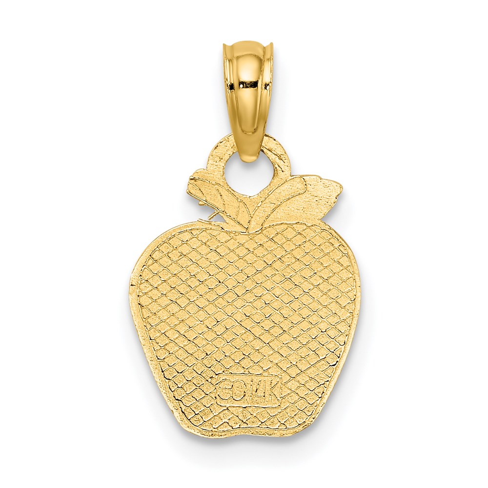 14K Yellow Gold Polished Apple Charm
