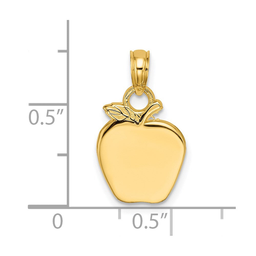 14K Yellow Gold Polished Apple Charm