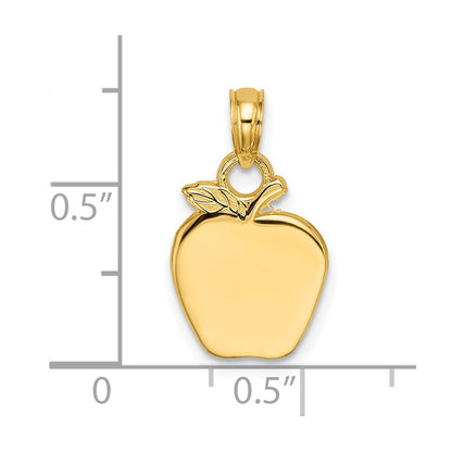 14K Yellow Gold Polished Apple Charm