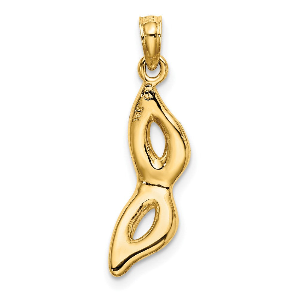 14K Yellow Gold 3-D Beveled Masquerade Mask Charm