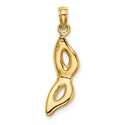 14K Yellow Gold 3-D Beveled Masquerade Mask Charm