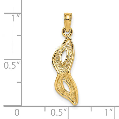 14K Yellow Gold 3-D Beveled Masquerade Mask Charm