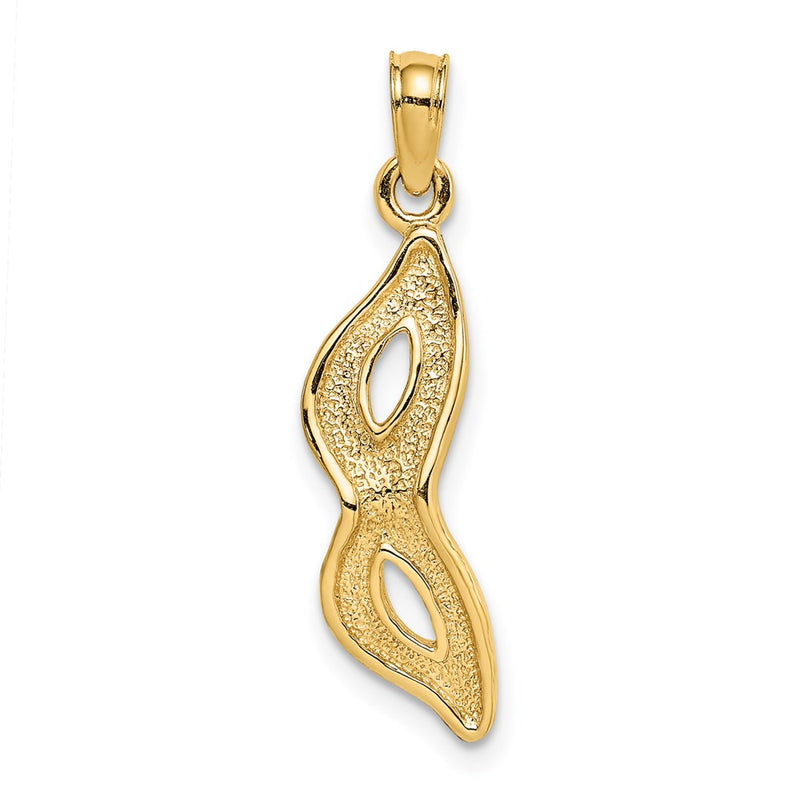 14K Yellow Gold 3-D Beveled Masquerade Mask Charm